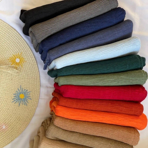 شال برشکا پلیسه ریز ساده رنگی