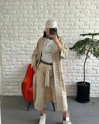 مانتو زنانه ریشه دوزی هندی جلو غزن دار