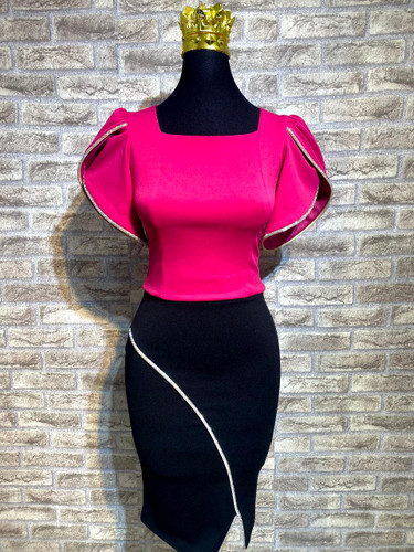 شومیز دخترانه نواز مغزی دوزی سرخابی